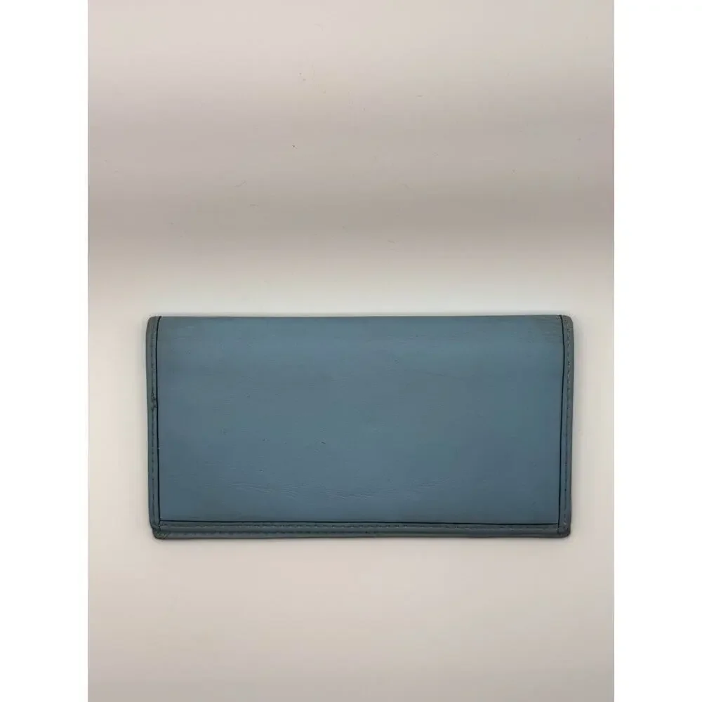 COACH Blue Leather Card Holder TBE